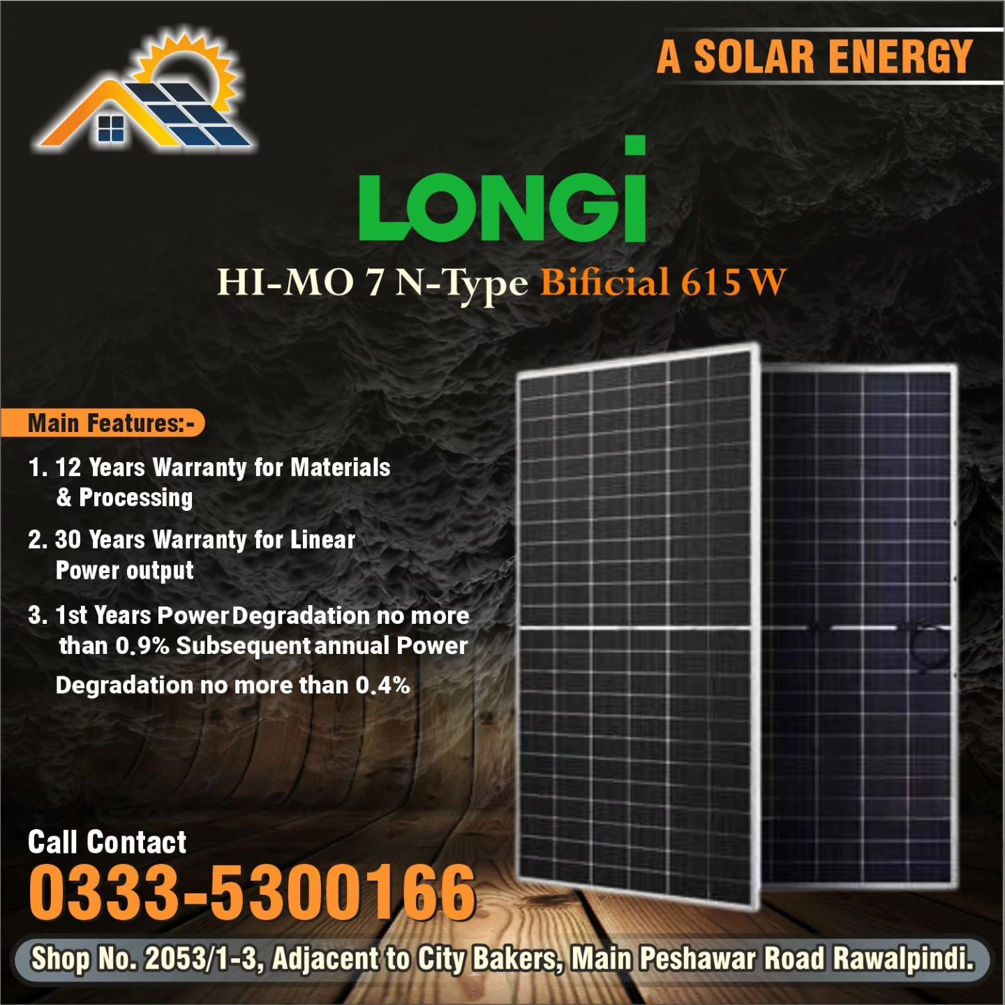 Longi Hi-MO 7 615W N-Type BF Solar Panel