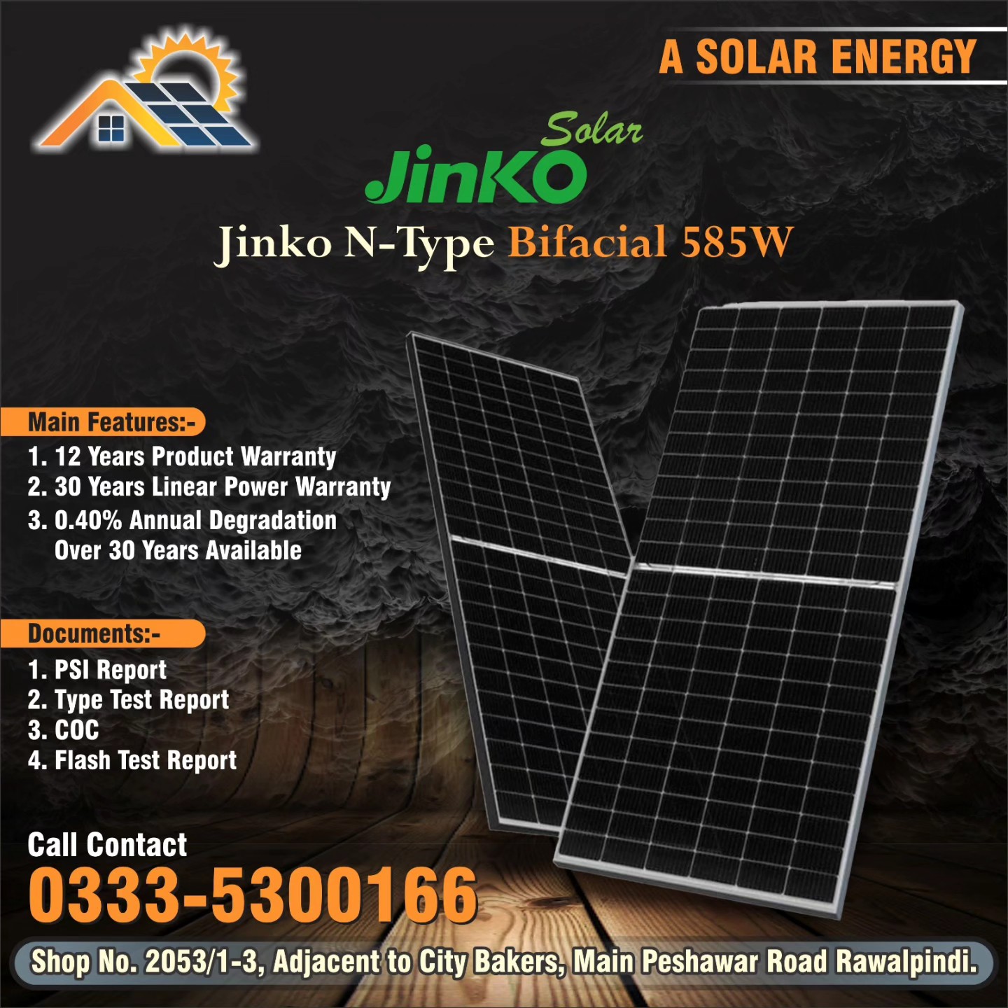 Jinko 585W N-Type BF Solar Panel