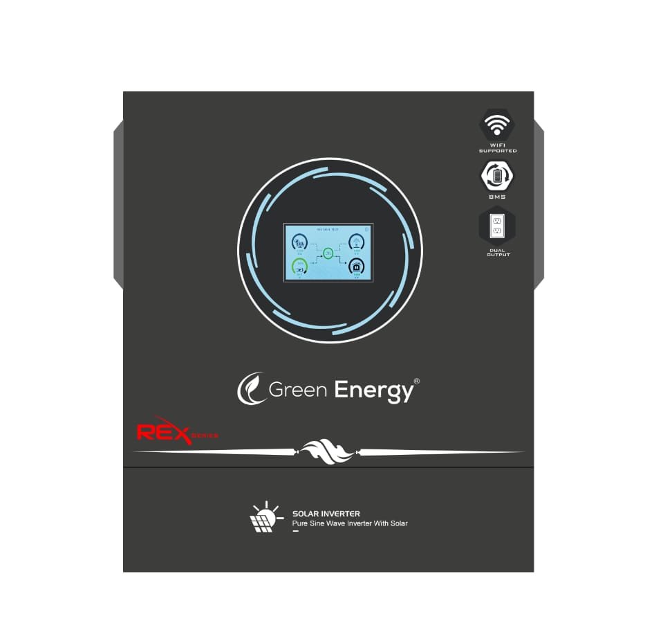 pv11000_1.jpg Green Energy REX 11.0KW Hybrid Solar Inverter – PV15000 | Built-in WiFi, Lithium Battery Port, Dual Output - Image 1