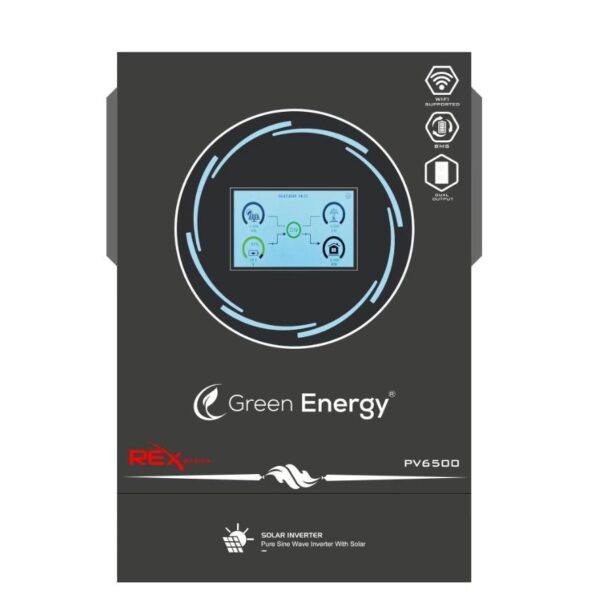 Green Energy REX 4KW Hybrid Solar Inverter – PV6500 | Built-in WiFi, Lithium Battery Port, Dual Output