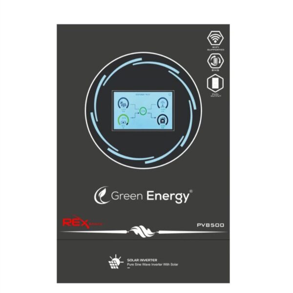 Green Energy REX 6.2KW Hybrid Solar Inverter – PV8500 | Built-in WiFi, Lithium Battery Port, Dual Output