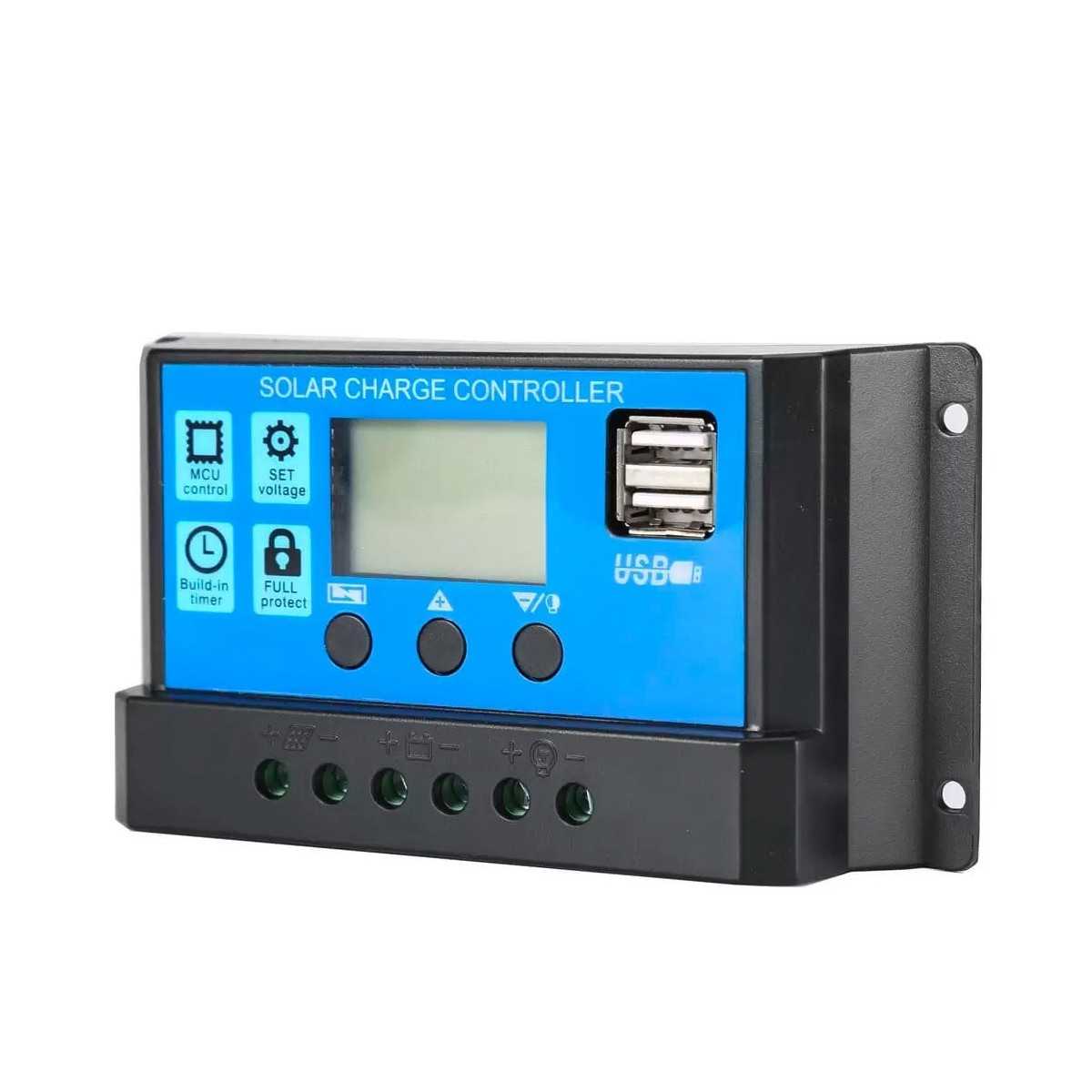 regolatore-solare-di-carica-pwm-12-24v-10a-con-uscite-usb 10A PWM Charge Controller 12/24V - Image 1