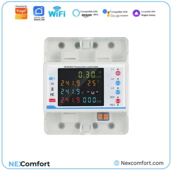 100A Wifi Three-Phase Smart Circuit Breaker Bi-Directional with Built-In Energy Monitoring