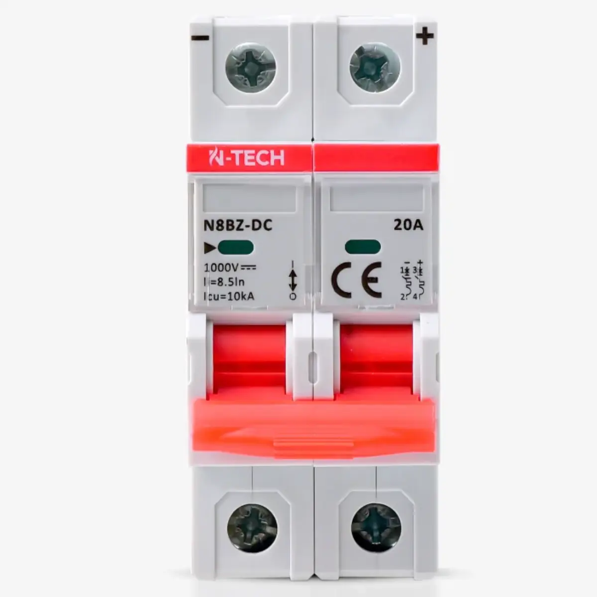 New Project-1 N-Tech N8BZ 2 Pole 20A DC MCB Overload & Short-Circuit Protection - Image 1