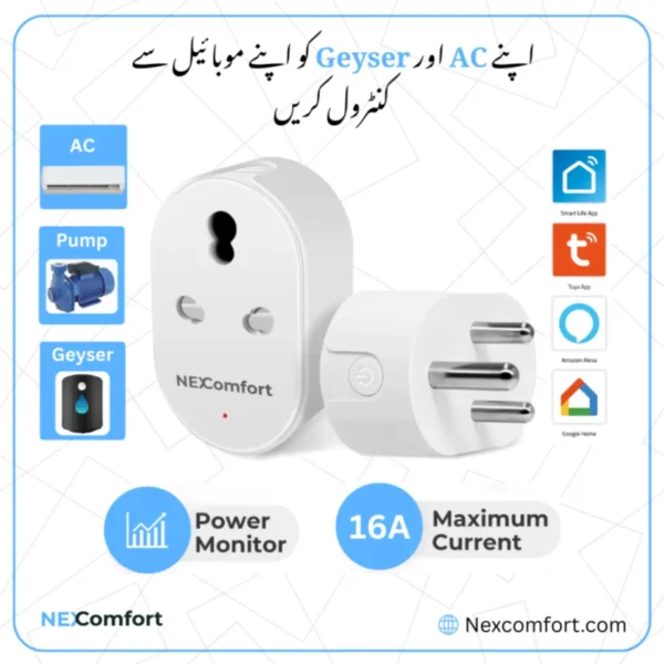 Smart 16A WiFi Power Plug with Power Monitor & Scheduling