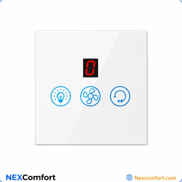 Smart Light + Fan Dimmer Switch | 3-in-1 Touch Control | White
