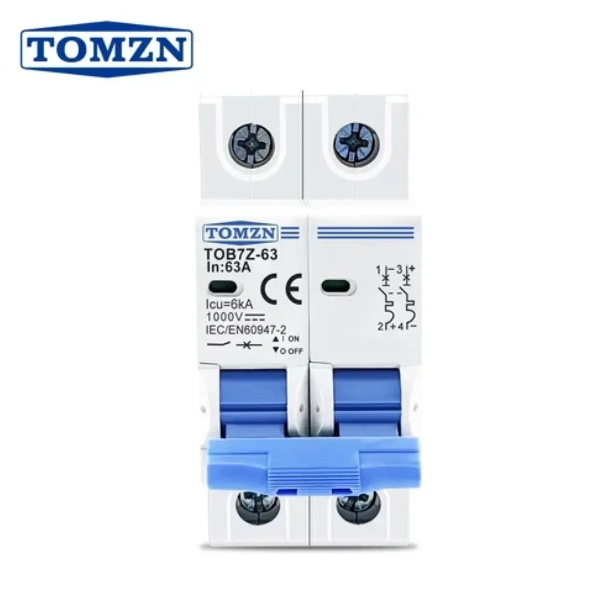 Tomzn 2P DC 1000V Solar Mini Tomzn 2P DC 1000V Solar Mini Circuit Breaker 16A, 20A, 32A, 63A - Image 1