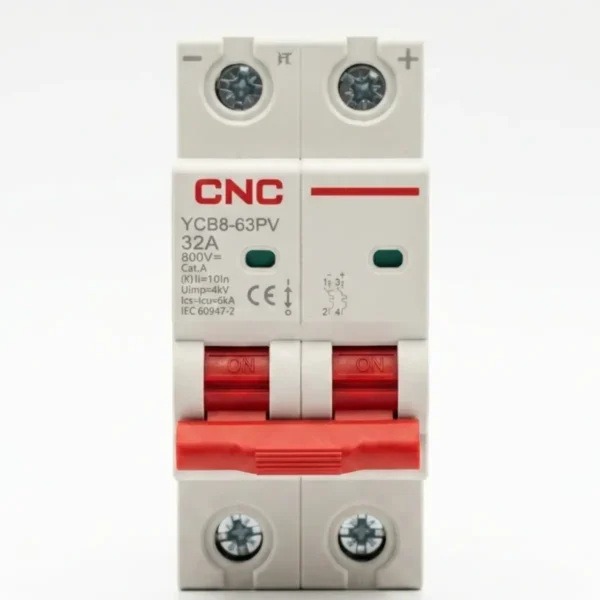 CNC YCB8-63PV 2P 500V DC MCB Solar Mini Circuit Breaker